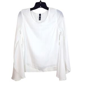 Hey Open Bell Sleeve White Blouse Size M